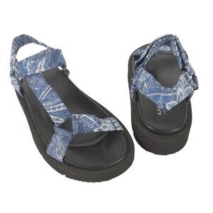A.P.C. Liberty Anais Floral Sandals US 9 EU 42 Mens Blue Platform Strappy $285